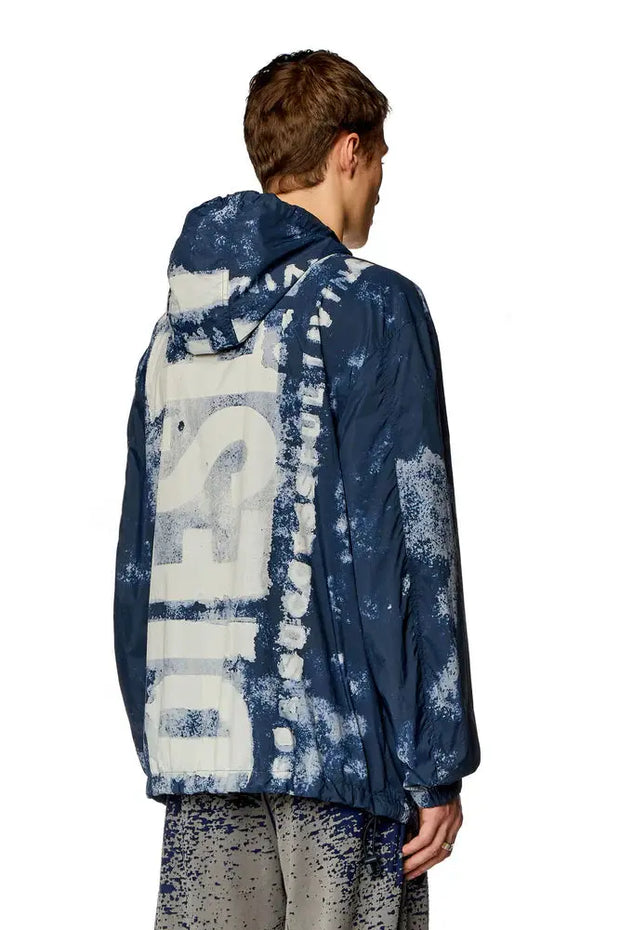 Watercolour-effect windbreaker with logo Diesel
