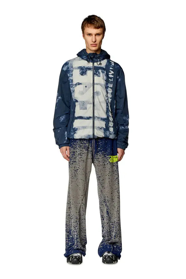 Watercolour-effect windbreaker with logo Diesel