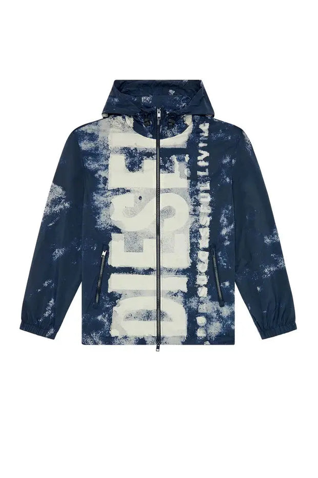 Watercolour-effect windbreaker with logo Diesel