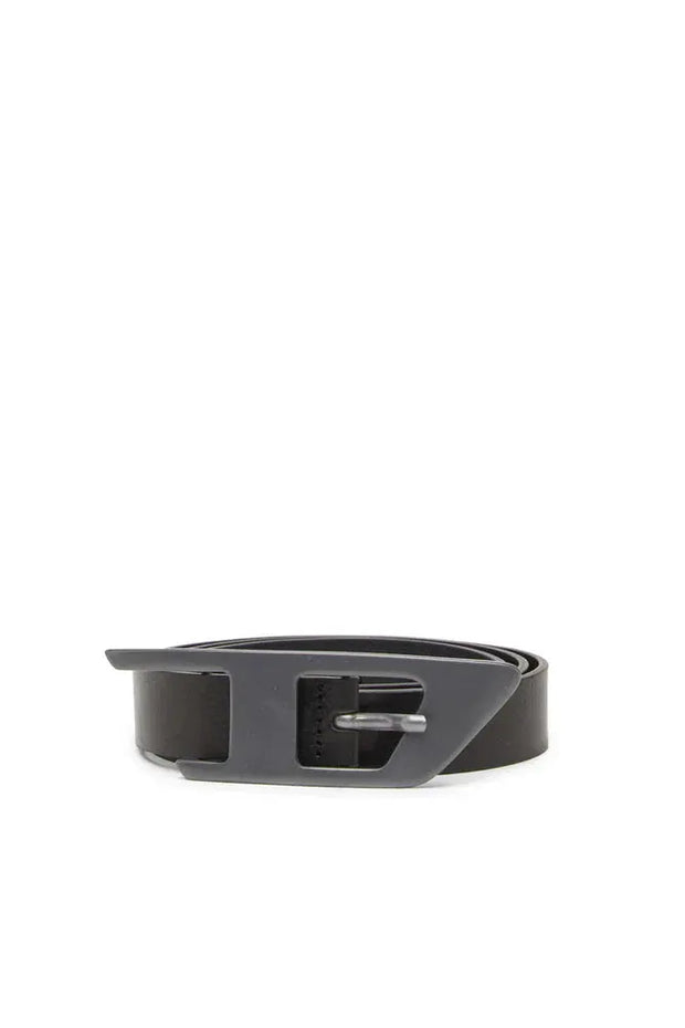 Leather belt with maxi D buckle Diesel