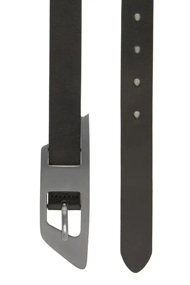 Leather belt with maxi D buckle Diesel