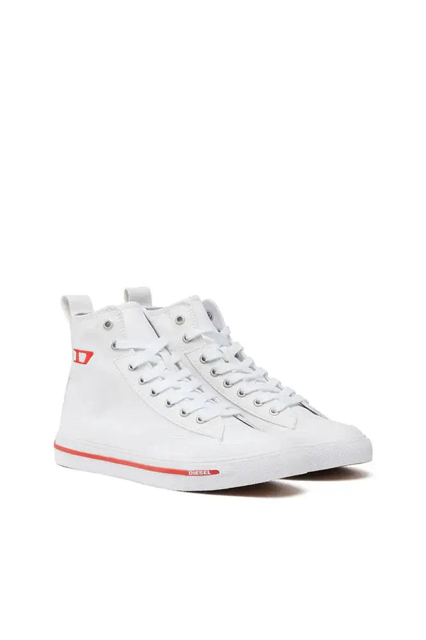S-Athos Mid W - High-top canvas sneakers with oval patch Diesel