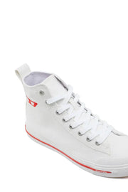 S-Athos Mid W - High-top canvas sneakers with oval patch Diesel