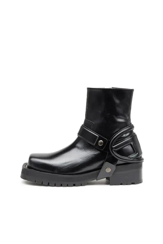 D-Texan-Harness boots in polished leather Diesel