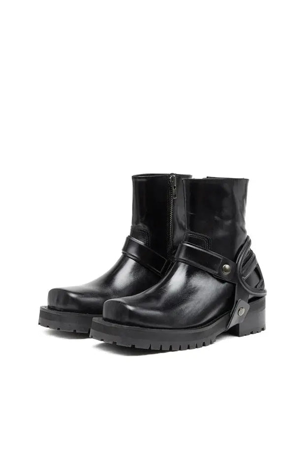 D-Texan-Harness boots in polished leather Diesel