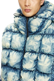 Tie-dyed denim puffer vest Diesel