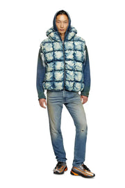 Tie-dyed denim puffer vest Diesel