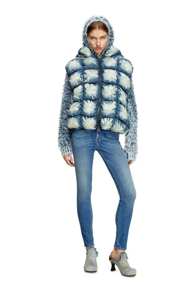 Tie-dyed denim puffer vest Diesel