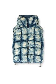 Tie-dyed denim puffer vest Diesel