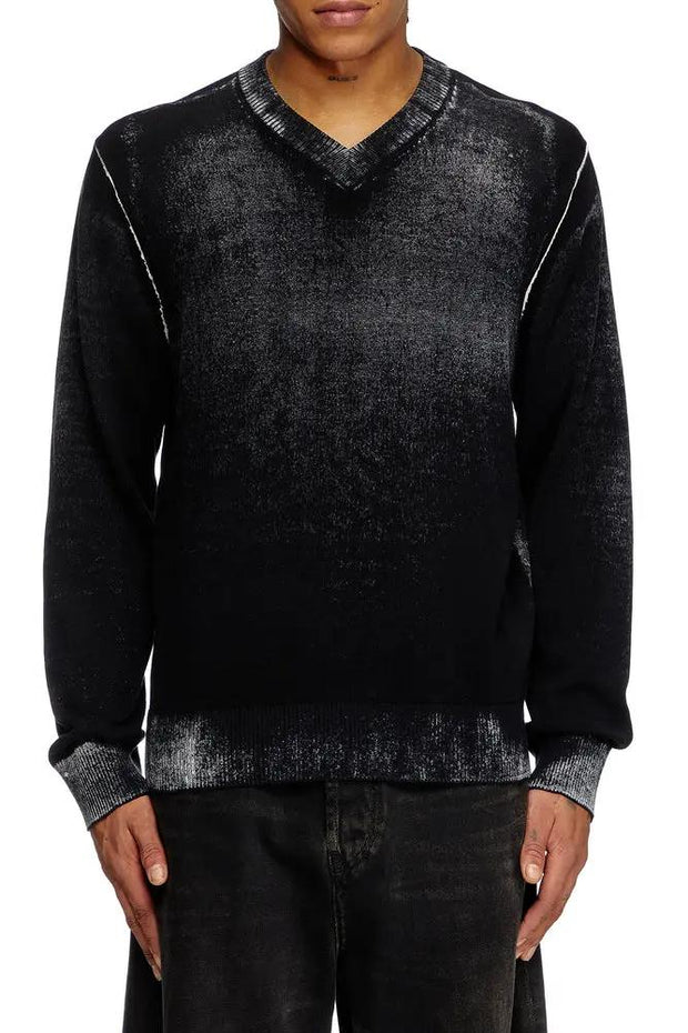 V-neck jumper with reverse print Diesel