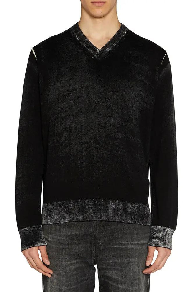 V-neck jumper with reverse print Diesel