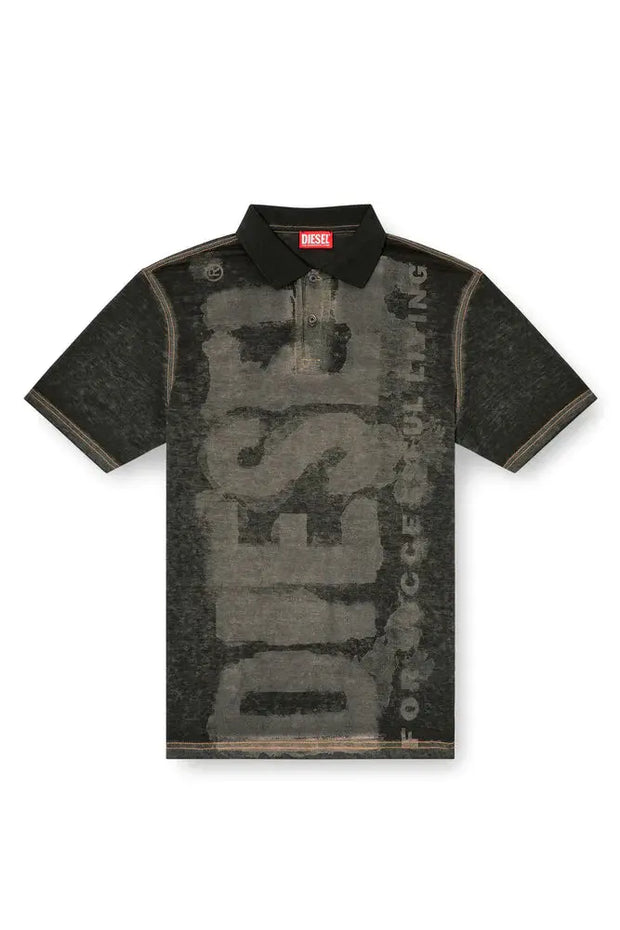Polo shirt with water print logo Diesel