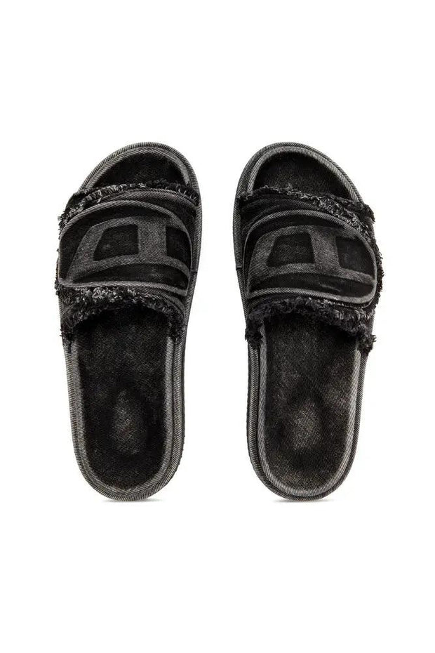 Sa-Slide D-Distressed denim slides Diesel