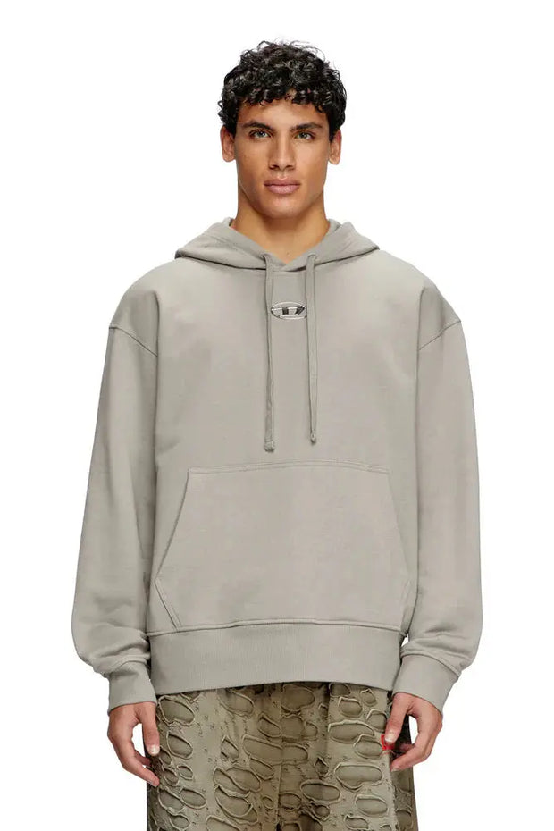 Hoodie with metallic logo Diesel
