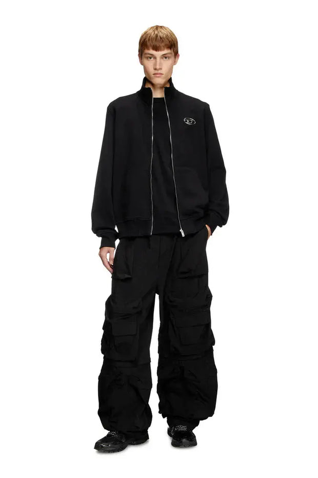 Zip-up sweatshirt with metallic logo Diesel