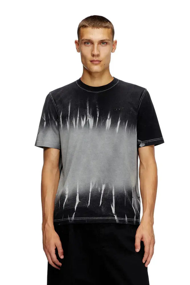 Tie-dye T-shirt with logo embroidery Diesel