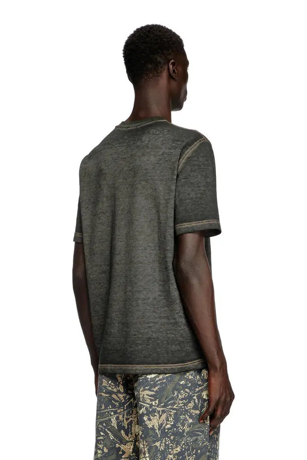 Logo T-shirt in devoré pique Diesel