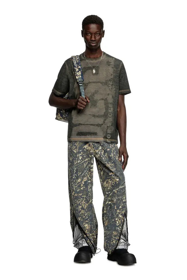 Logo T-shirt in devoré pique Diesel