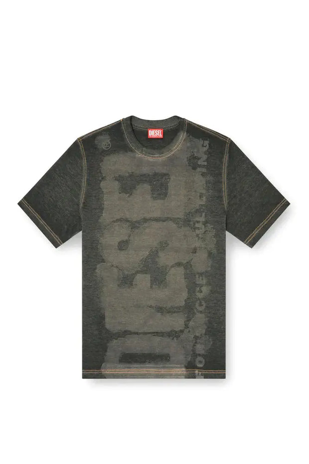 Logo T-shirt in devoré pique Diesel