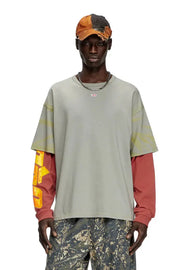 Layered T-shirt with puff print logo Diesel
