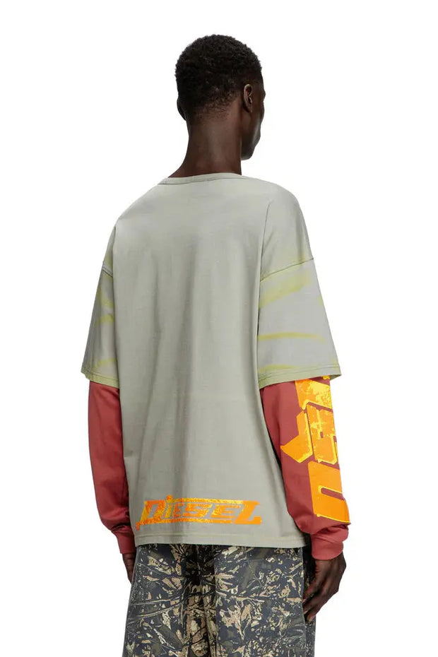 Layered T-shirt with puff print logo Diesel
