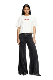 Boxy T-shirt with cut-out Oval D logo Diesel