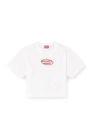 Boxy T-shirt with cut-out Oval D logo Diesel