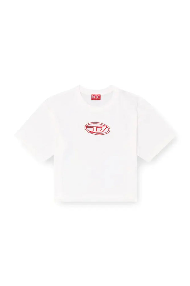 Boxy T-shirt with cut-out Oval D logo Diesel