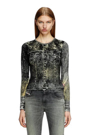 Long sleeve top with jacket print Diesel