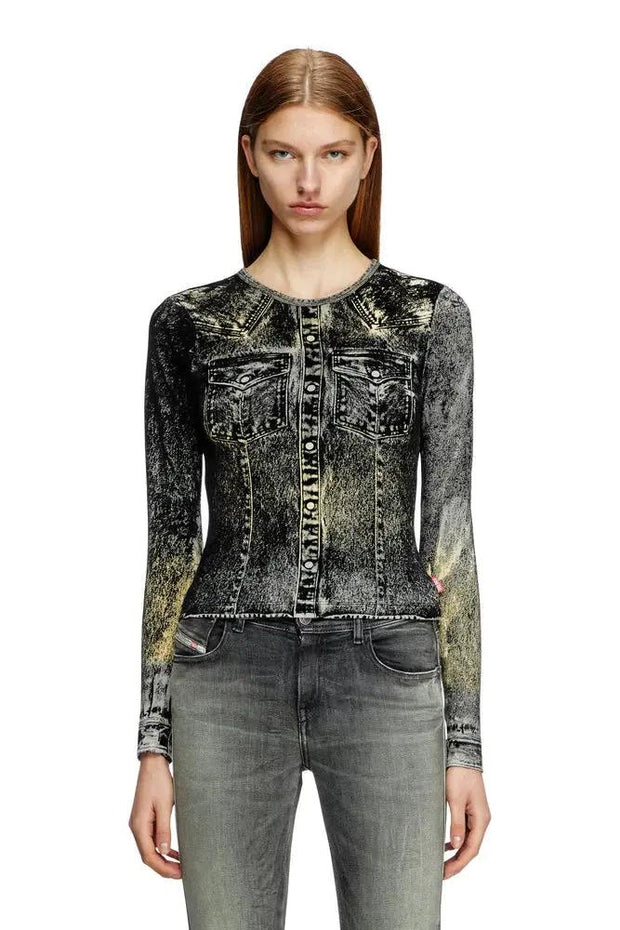 Long sleeve top with jacket print Diesel