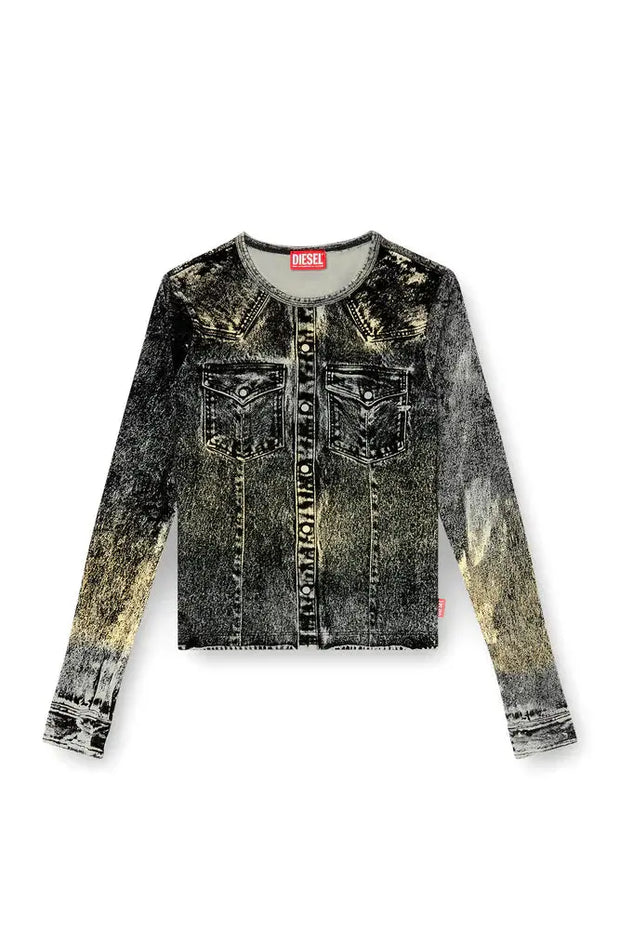 Long sleeve top with jacket print Diesel