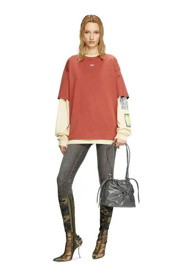 T-shirt with embroidered D patch Diesel