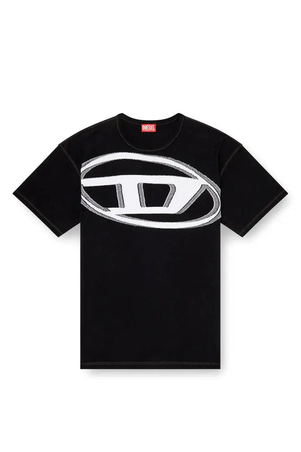 T-shirt with raw jacquard logo Diesel