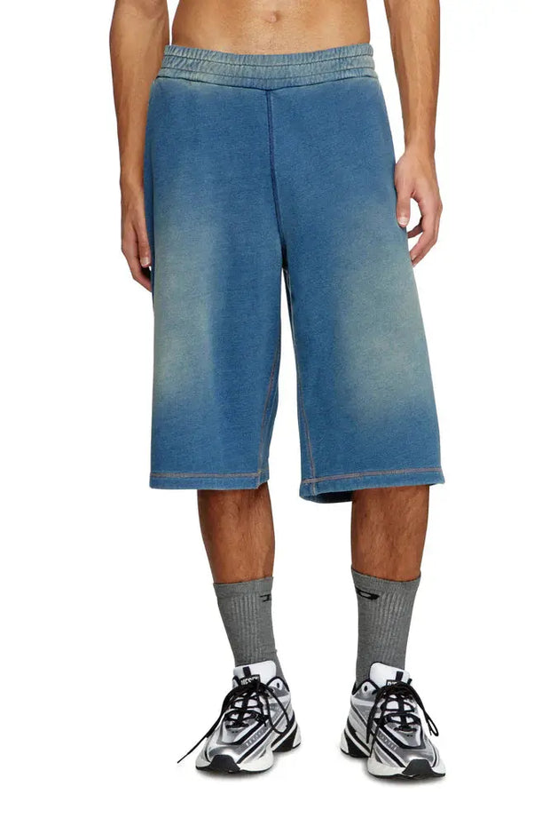 Faded indigo sweat shorts Diesel