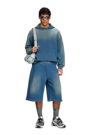 Faded indigo sweat shorts Diesel