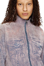 Trompe l'oeil flocked zip-up sweatshirt Diesel