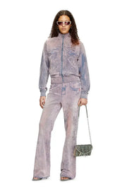 Trompe l'oeil flocked zip-up sweatshirt Diesel