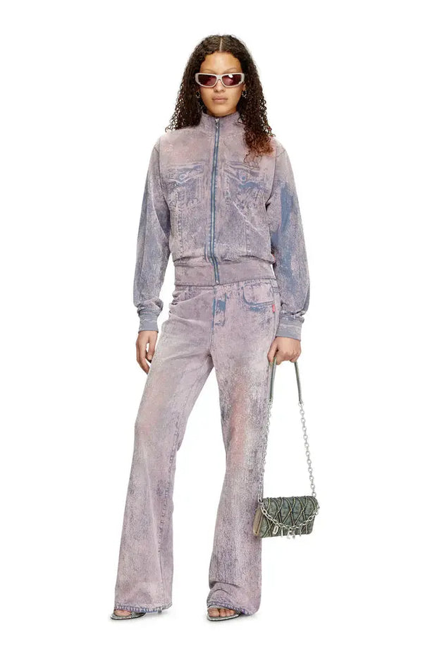 Trompe l'oeil flocked zip-up sweatshirt Diesel