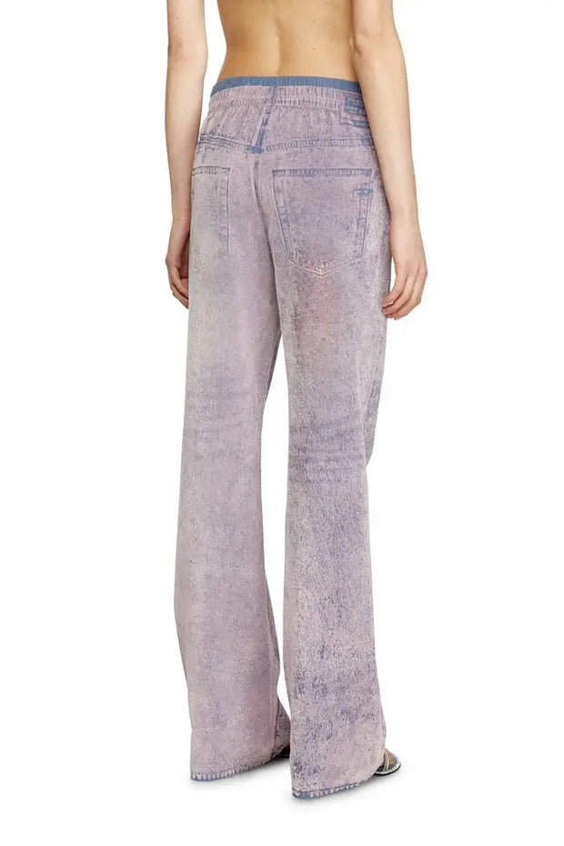 Wide leg sweat pants with bleach treatment Diesel