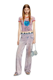 Wide leg sweat pants with bleach treatment Diesel