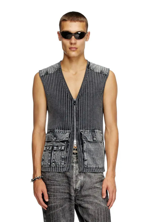 Utility vest with contrast panels Diesel
