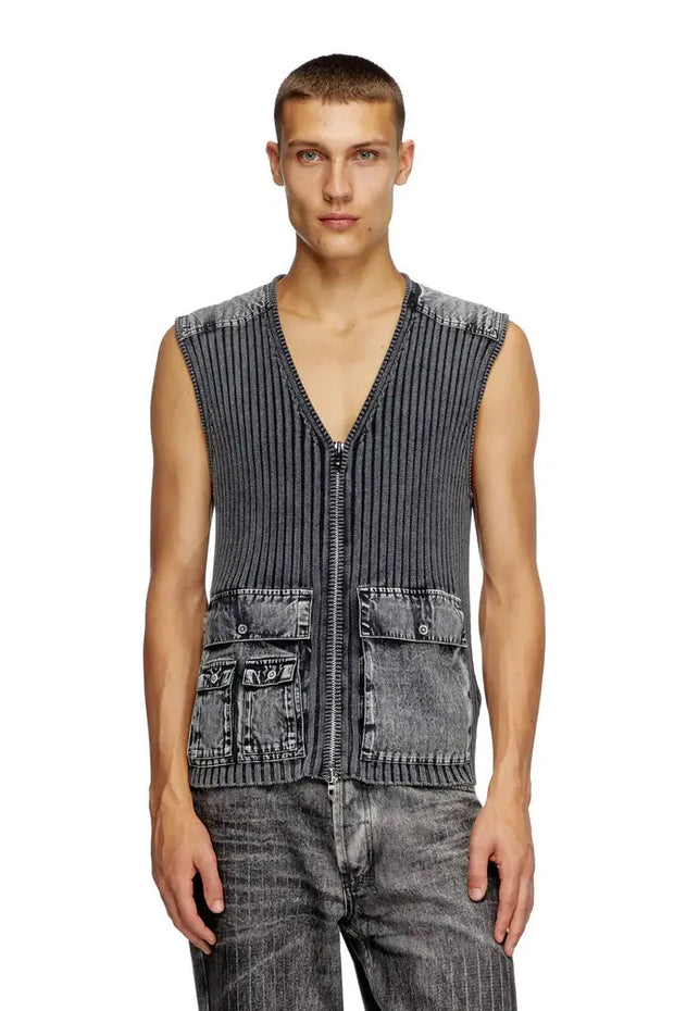 Utility vest with contrast panels Diesel
