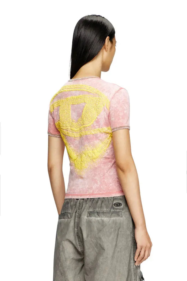 Slim fit T-shirt with Oval D puff print Diesel
