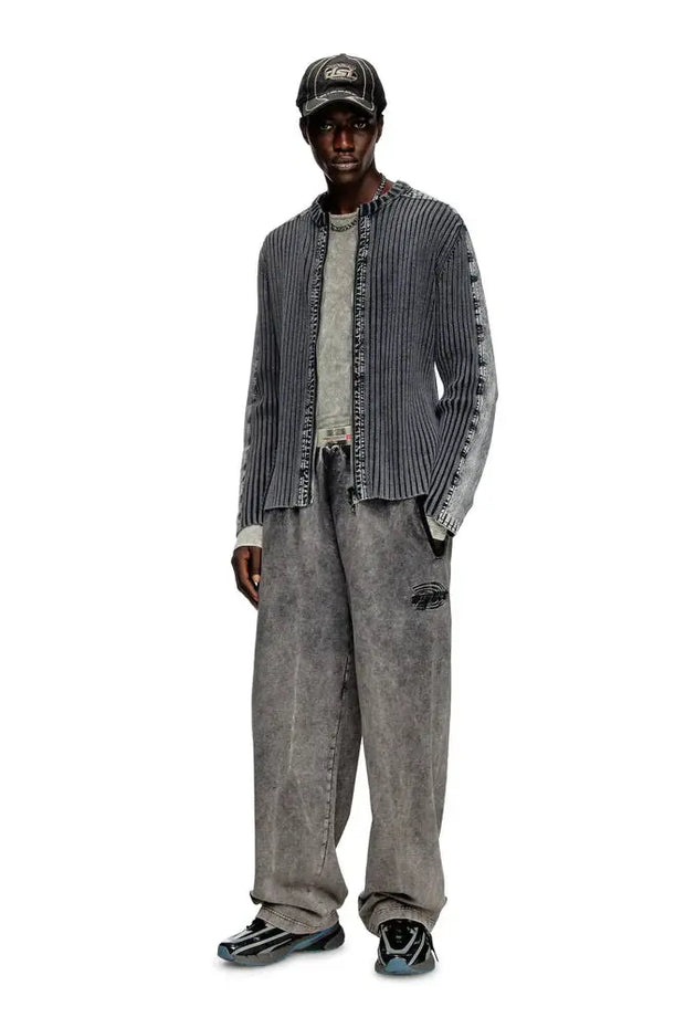 Zip-up cardigan with contrast panels Diesel