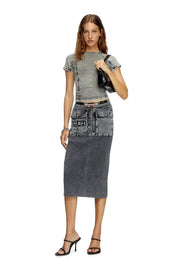 Knit midi skirt with denim cargo pockets Diesel