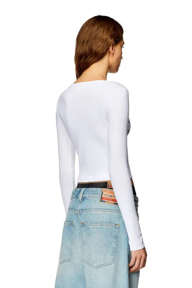 Long-sleeve top with embroidered D patch Diesel