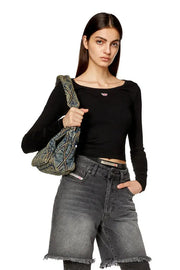 Long-sleeve top with embroidered D patch Diesel