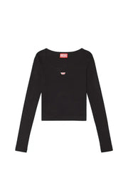 Long-sleeve top with embroidered D patch Diesel