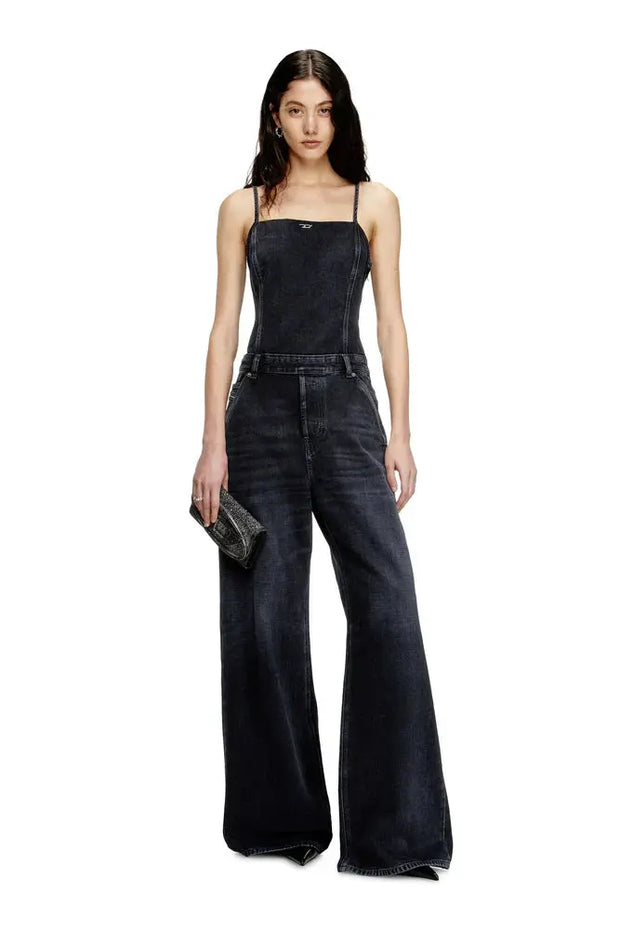 Strappy jumpsuit in batavia-weave denim Diesel
