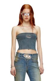 Rib-knit tube top with Oval D Diesel